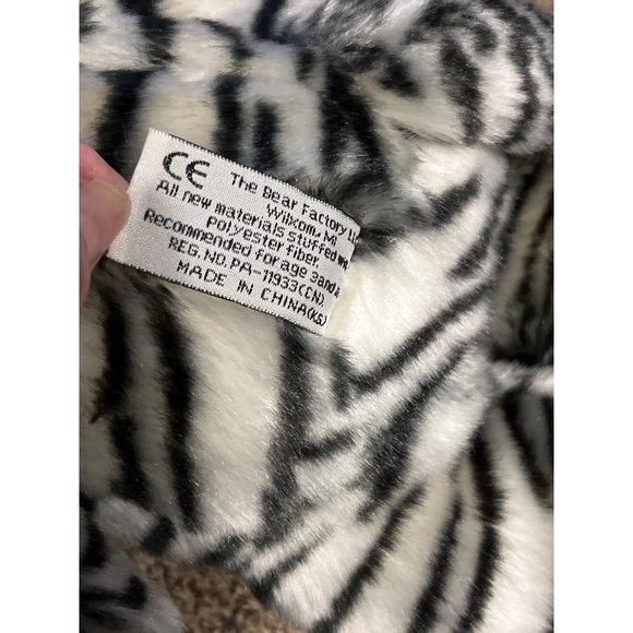 Vintage The Bear Factory 2001 White Tiger Plush 15” Stuffed Animal No Sound Box - Picture 5 of 8